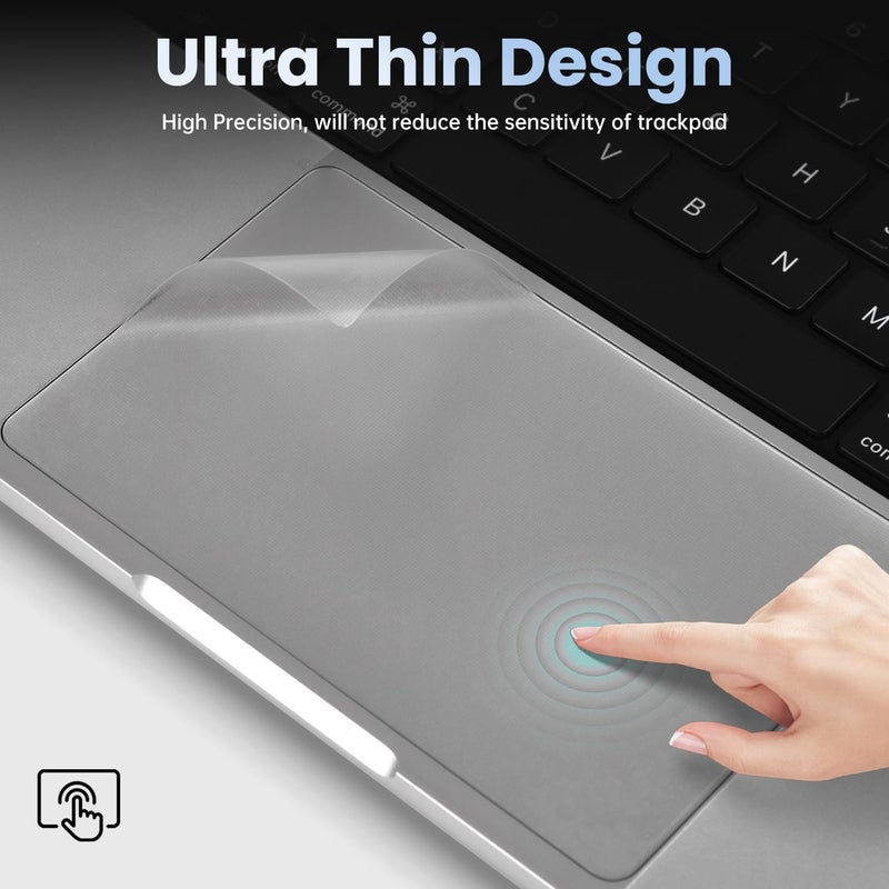 imComor Palm Rest Cover Skin Compatible with 2025 2024 2023 MacBook Pro 16 Inch M4 M3 Chip A3403 A3186 A2991 Trackpad Protector Touch Pad Cover Skin, Apple MacBook Pro 16" Accessories, Clear (4-Piece) - Image 3